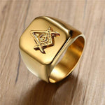 Rings Modyle 2020 New Gold Color Masonic Compass Square Mason Ring High Polished Stainless Steel Ring for Men Party Jewelry Gifts|Rings| Ancient Treasures Ancientreasures Viking Odin Thor Mjolnir Celtic Ancient Egypt Norse Norse Mythology