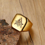 Rings Modyle 2020 New Gold Color Masonic Compass Square Mason Ring High Polished Stainless Steel Ring for Men Party Jewelry Gifts|Rings| Ancient Treasures Ancientreasures Viking Odin Thor Mjolnir Celtic Ancient Egypt Norse Norse Mythology