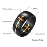 Rings NEWBUY Fashion Black/Gold Color Stainless Steel Cross Ring For Men Rotatable Punk Ring Male Party Jewelry|Rings| Ancient Treasures Ancientreasures Viking Odin Thor Mjolnir Celtic Ancient Egypt Norse Norse Mythology