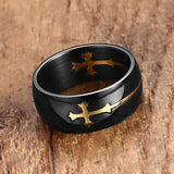 Rings NEWBUY Fashion Black/Gold Color Stainless Steel Cross Ring For Men Rotatable Punk Ring Male Party Jewelry|Rings| Ancient Treasures Ancientreasures Viking Odin Thor Mjolnir Celtic Ancient Egypt Norse Norse Mythology