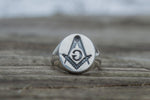 Freemason Square and Compass Sterling Silver Handcrafted Ring