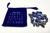 Runes & Stones~Lapis Stone Rune Set Healing 25 pc with Velvet Bag