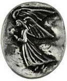 Witchcraft~Guardian Angel Pewter Pocket Stone Altar Coin Wicca Pagan Amulet Talisman Magick