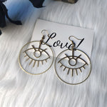 silver colour Woke Eye Loop Earrings Fashion forward novel women friend gift Gothic   exaggerate pendant girlfriend