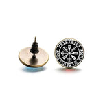 Stud Earrings Style 18 Viking Vegvisir Compass Runic Stud Earrings Ancient Treasures Ancientreasures Viking Odin Thor Mjolnir Celtic Ancient Egypt Norse Norse Mythology