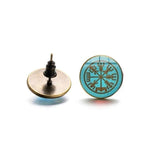 Stud Earrings Style 4 Viking Vegvisir Compass Runic Stud Earrings Ancient Treasures Ancientreasures Viking Odin Thor Mjolnir Celtic Ancient Egypt Norse Norse Mythology