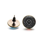 Stud Earrings Viking Vegvisir Compass Runic Stud Earrings Ancient Treasures Ancientreasures Viking Odin Thor Mjolnir Celtic Ancient Egypt Norse Norse Mythology