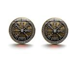 Stud Earrings Viking Vegvisir Compass Runic Stud Earrings Ancient Treasures Ancientreasures Viking Odin Thor Mjolnir Celtic Ancient Egypt Norse Norse Mythology