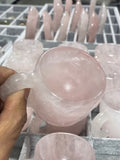 Natural Rose Quartz Cup Crystal Hand Carved Drink ware Crystal Stone Tea Coffee Milk Cup set