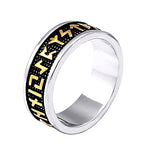 Viking Rune Ring with Elder Futhark Runes Norse Ring Scandinavian Jewelry