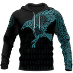 Embrace Viking Spirit with Our Raven Tattoo 3D Printed Men's Hoodies - Elevate Your Style with Retro Harajuku Fashion and Casual Streetwear Vibes