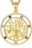 Tetragrammaton Necklace Wiccan Protection Amulet Pentacle Star Jewelry