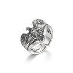 Sterling Silver Personality Ring Finger Unique Eagle Animal Open Ring