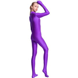 Adult Black Spandex Full Body Zentai Footed Jumpsuit Unisex Bodysuit Women Handed Unitard Skin Tight Halloween Costume