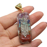 Charms Orgonite Amulet Crystal Pendants Reiki Heal 7 Chakras Gold-plated Yoga Meditation Resin Jewelry for Making Necklace Gift