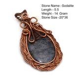 Genuine Labradorite Jasper Agate Turquoise Rutile Ruby Lapis Rhodonite Moonstone Pendant Copper Wire-wrap