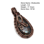 Genuine Labradorite Jasper Agate Turquoise Rutile Ruby Lapis Rhodonite Moonstone Pendant Copper Wire-wrap