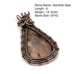 Genuine Labradorite Jasper Agate Turquoise Rutile Ruby Lapis Rhodonite Moonstone Pendant Copper Wire-wrap