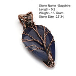 Genuine Labradorite Jasper Agate Turquoise Rutile Ruby Lapis Rhodonite Moonstone Pendant Copper Wire-wrap