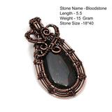 Genuine Labradorite Jasper Agate Turquoise Rutile Ruby Lapis Rhodonite Moonstone Pendant Copper Wire-wrap