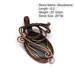 Genuine Labradorite Jasper Agate Turquoise Rutile Ruby Lapis Rhodonite Moonstone Pendant Copper Wire-wrap