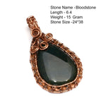 Genuine Labradorite Jasper Agate Turquoise Rutile Ruby Lapis Rhodonite Moonstone Pendant Copper Wire-wrap