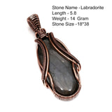 Genuine Labradorite Jasper Agate Turquoise Rutile Ruby Lapis Rhodonite Moonstone Pendant Copper Wire-wrap