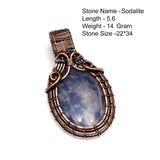 Genuine Labradorite Jasper Agate Turquoise Rutile Ruby Lapis Rhodonite Moonstone Pendant Copper Wire-wrap