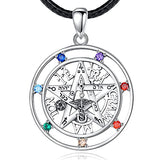 Tetragrammaton Necklace Wiccan Protection Amulet Pentacle Star Jewelry