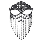 New Tassel Veil Masks Women Headwear Rhinestone Chains Face Mask Masquerade Dance Party Costume Sexy Face Accessories Jewelry