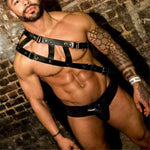 Fetish Gay Bdsm Leather Chest Harness Men Adjustable Sexual Body Bondage Cage Harness Belts Rave Gay Clothing For Adult Sex - Exotic Tanks