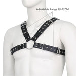 Fetish Gay Bdsm Leather Chest Harness Men Adjustable Sexual Body Bondage Cage Harness Belts Rave Gay Clothing For Adult Sex - Exotic Tanks