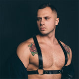 Fetish Men Sexual Chest Leather Harness Belts Adjustable Bdsm Gay Body Bondage Harness Strap Rave Gay Clothing For Adult Sex - Exotic Tanks