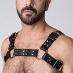 Fetish Gay Bdsm Leather Chest Harness Men Adjustable Sexual Body Bondage Cage Harness Belts Rave Gay Clothing For Adult Sex - Exotic Tanks