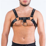 Fetish Gay Bdsm Leather Chest Harness Men Adjustable Sexual Body Bondage Cage Harness Belts Rave Gay Clothing For Adult Sex - Exotic Tanks