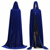 Adult Halloween Velvet Cloak Cape Hooded Medieval Costume Witch Wicca Vampire Men Women Scary Costumes