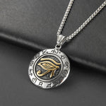 Vintage Egyptian Patronus Eye Of Horus Pendant Necklace Men Women Stainless Steel Cross Necklace Chain Amulet Jewelry Wholesale - Necklace