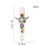 Natural Crystal Column Two color Double pointed Column Magic Scepter Handmade Hexagonal Energy Decorative Ornament| |