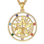 Tetragrammaton Necklace Wiccan Protection Amulet Pentacle Star Jewelry