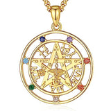 Tetragrammaton Necklace Wiccan Protection Amulet Pentacle Star Jewelry