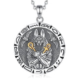 Egyptian Anubis Amulet Necklace Ankh Cross Amulet Pendant