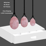 Natural Rose Quartz Yoni Egg Jade Eggs Women Kegel Exerciser Vaginal Muscles Tightening Ball Crystal Yoni Wand Kegel Eggs - Massage Ball