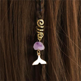 Viking Spiral Hair Braid Moon Star Sun Crystal Hair Beads Natural Jewelry Hair Accessories Gift