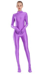 Adult Black Spandex Full Body Zentai Footed Jumpsuit Unisex Bodysuit Women Handed Unitard Skin Tight Halloween Costume