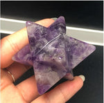 Natural Crystal Quartz Merkaba Stars Gemstone Unicursal Hexagram Great For Meditation Healing Positive Healing Balancing Set - Stones