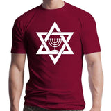 New Mens Jewish Menorah Relgion Star Of David T Shirt Design Cotton O Neck Family Cute Building Summer Formal Shirt - T-shirts