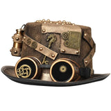 Steampunk Men Hat With Goggles Top Hat Jazz Hat Gothic Steampunk Top Hat For Men Non-slip Hat Carnival Nightclub