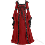 Women Medeival Gothic Cosplay Dresses Victoria Steampunk Hoodies Bandage Halloween Noble Palace Bell Long Carnival Costumes