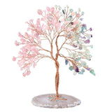 Crystal Money Tree With Agate Slice Base Handmade Bonsai Tree For Wealth And Luck Fengshui Home Decoration|Jewelry