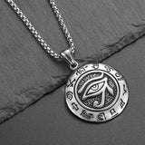 Vintage Egyptian Patronus Eye Of Horus Pendant Necklace Men Women Stainless Steel Cross Necklace Chain Amulet Jewelry Wholesale - Necklace